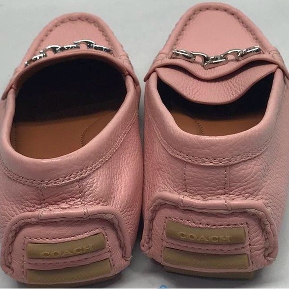 Coach Light Pink Pebbled Leather Crosby Driver Loafers Size 8D - Picture 4 of 8